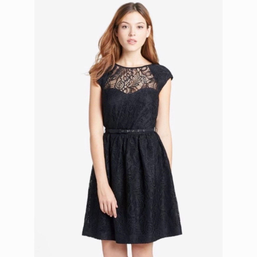 Trina Turk 🌹 Black Lace A-Line Cocktail Dress 🌿